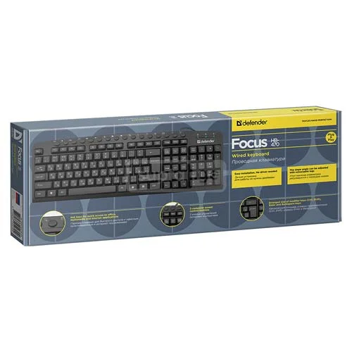 DEFENDER-დეფენდერი Focus HB-470-კლავიატურა კაბელით შავი